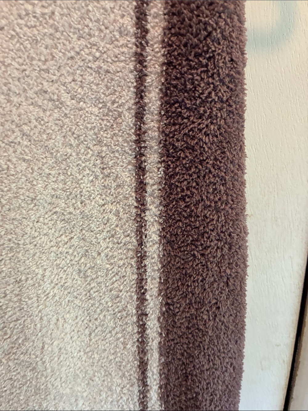 Barefoot Dreams Cream and Taupe Striped Throw Blanket - Picture 4 of 5